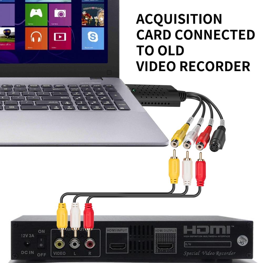 USB 2.0 Карта видеозахвата Easy Cap Видео Аудио Конвертер ТВ DVD VHS Адаптер аудиозахвата ТВ Видеорегистратор