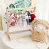 Стойка для кукольной одежды с мини-вешалкой Деревянная Стойка-органайзер для демонстрации одежды куклы-девочки Мебель и аксессуары для кукольного дома