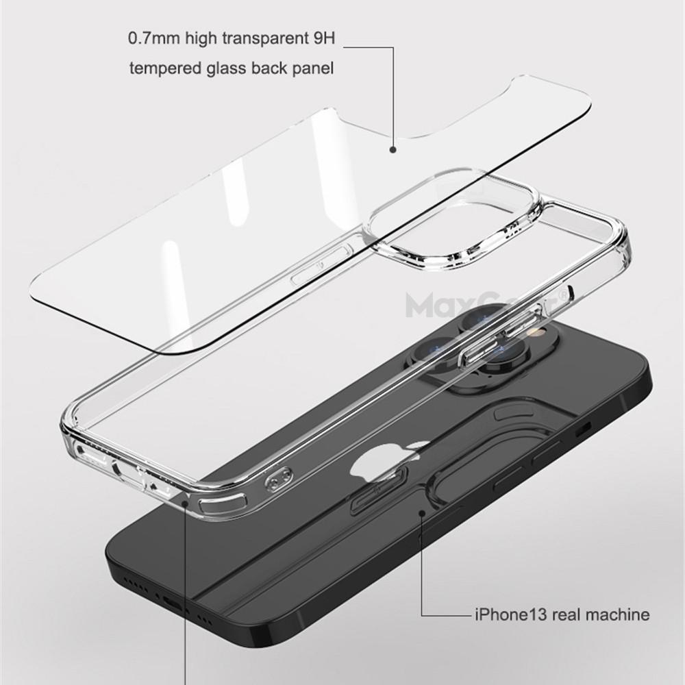 Прозрачный чехол из закаленного стекла HD для iPhone 15 14 13 12 11 Pro Max XR XS 7 8 Plus Mini, роскошный прозрачный мягкий каркас, твердая задняя крышка