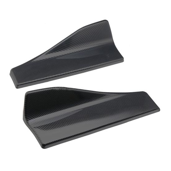 2Pcs Carbon Fiber Car Side Skirt Spoiler Rocker Splitters Anti-Scratch Wings