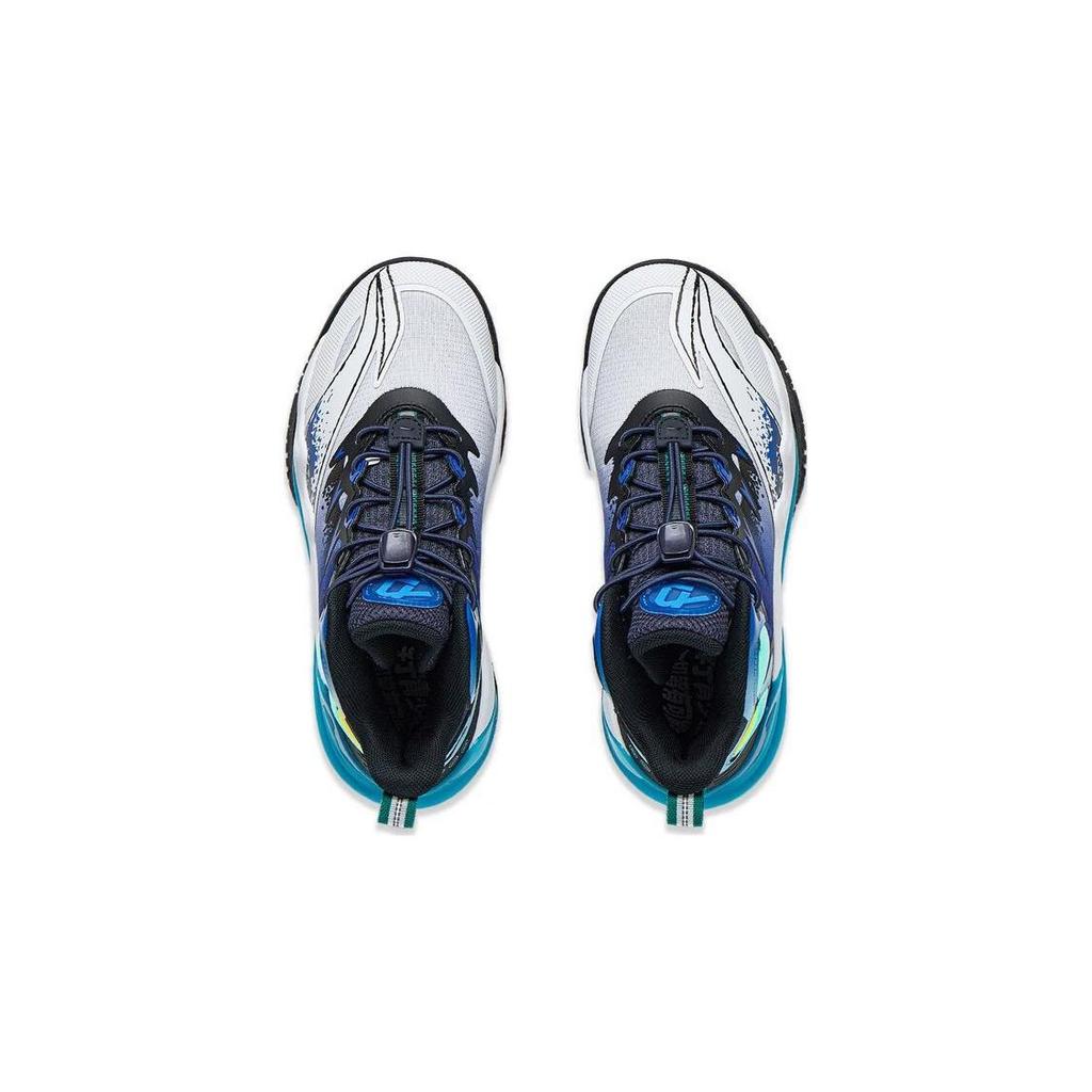 Li Ning Primary 3.0 V2 Shock Absorption Basketball Shoes Kids Sneakers White Blue YKBT072-7