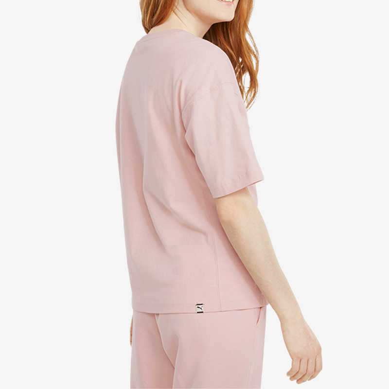 Puma Повседневная спортивная футболка с круглым вырезом и мультяшным принтом, женские топы с короткими рукавами, розовые 533050-36