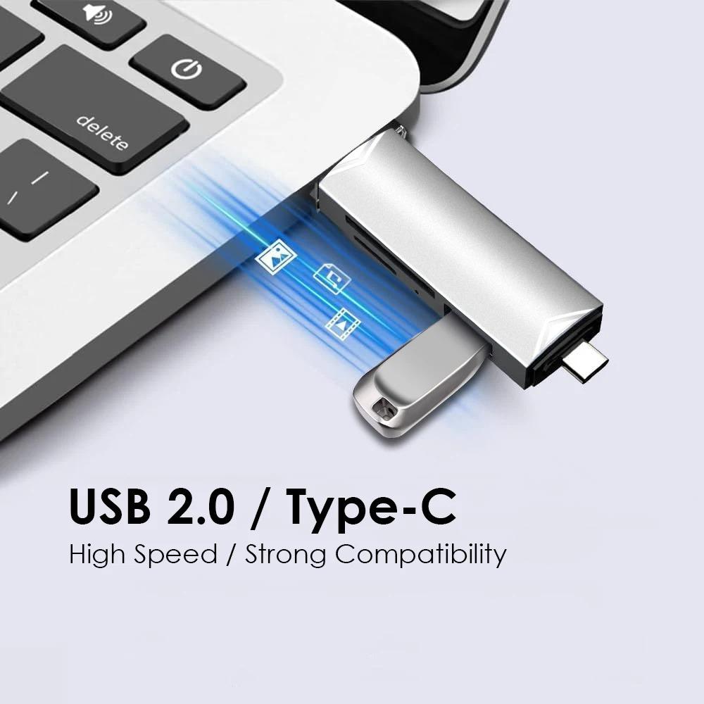 6-в-1 OTG Многофункциональный USB 3.0 Картридер U-диск TYPE-C/USB/TF/SD Флеш-накопитель Карта памяти для Адаптера Телефона Ноутбука Компьютера