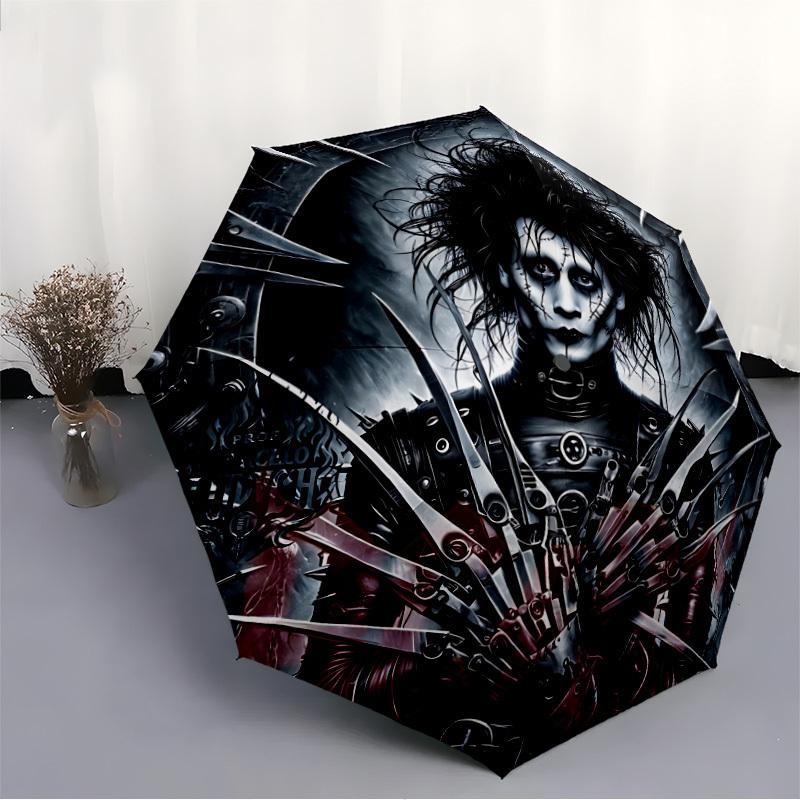 1pc Edward Scissorhands Automatic Open/Close Umbrella - Compact Travel Umbrella with 8-Rib Durable Frame yy251023062