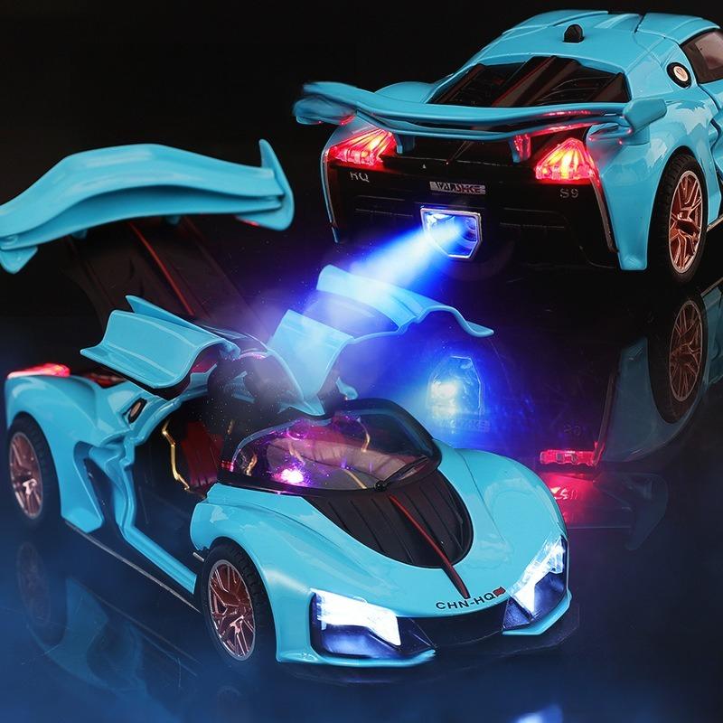 Масштаб 1/24 Hongqi S9, литая под давлением модель автомобиля, игрушечный автомобиль с откатным механизмом, звуком, светом и распылением для детей, коллекция подарков для мальчиков и девочек