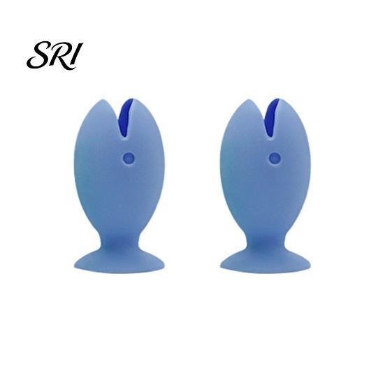 Toothbrush Holder for Glass Surface 2PCS Fish Shape with Strong Suction Cup Hygienic Soft Silicone Quick Drain Bathroom Organizer