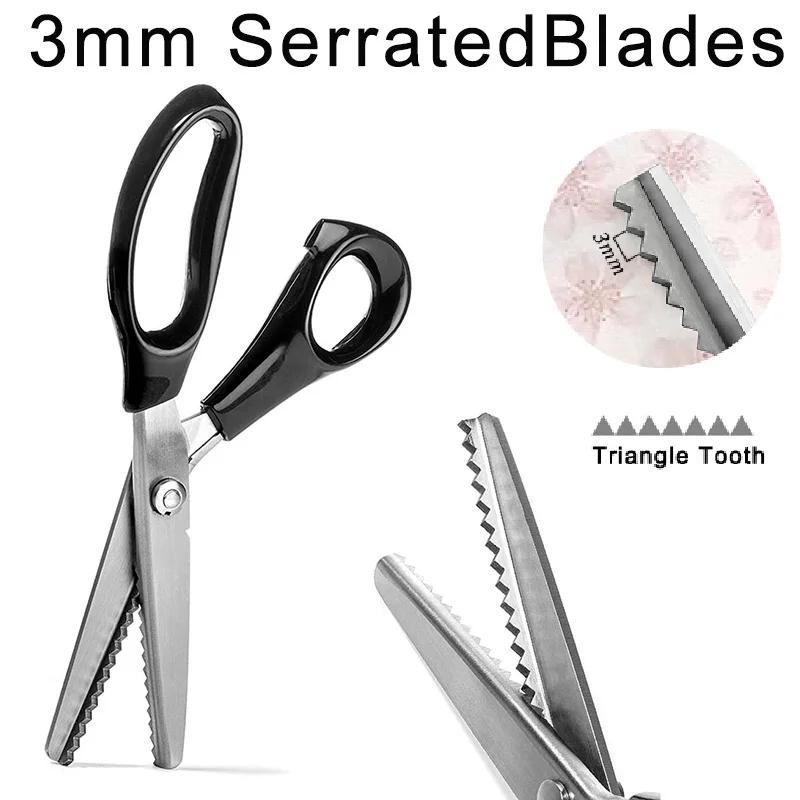 1 шт. Ножницы для зигзага из нержавеющей стали, ножницы для шитья, зубчатые лезвия, кружевные ножницы, швейные изделия, зигзагообразная резка, портной