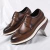Men's Real Leather Oxford Shoes Classic Wing Tip Toe Lace-Up Handmade Comfortable Casual Sneakers for Business Office