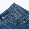 Mens Retro Punk Wide Leg Jeans Distressed Splash Ink Straight Denim Pants Streetwear
