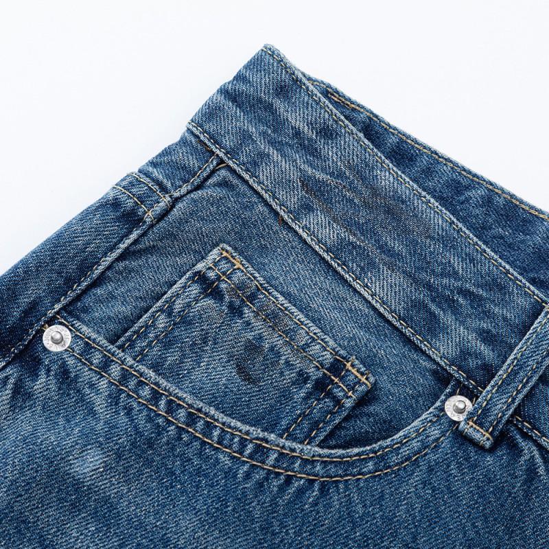 Mens Retro Punk Wide Leg Jeans Distressed Splash Ink Straight Denim Pants Streetwear