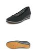 2025 New Style Women's Black Mesh One-Strap Wedge Heel Nurse Shoes, Flat Bottom with Hollow Design.