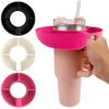 Silicone Tumbler Snack Bowl Reusable Snack Ring for 40 Oz Tumbler with Handle 4 Compartment Snack Tray Container Platter