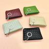Ladies Simple Fashion Woven Pattern Zipper Wallet Women Portable Mini Coin Purse Bank Credit Card Holder ID Pouch with Keychain