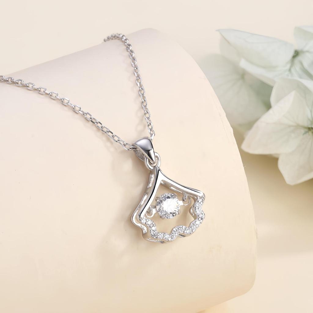 Серебряный кулон S925 в виде листа гинкго и абрикоса - Корейский и японский стиль для женщин
