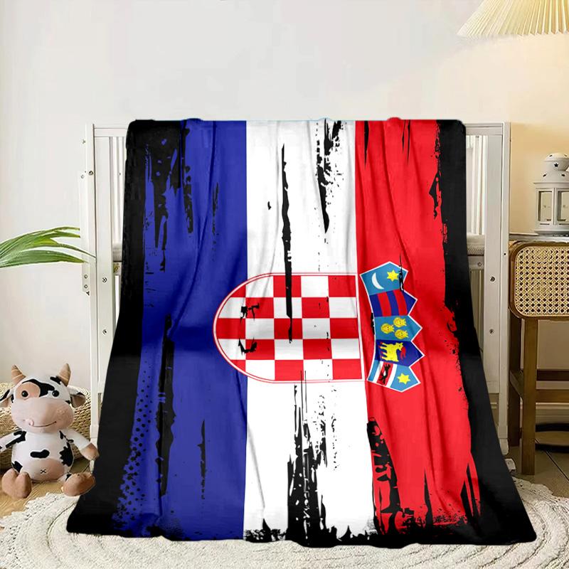 Croatian Football Pride Portable Blanket/Soft Blanket Bedding Blanket Suitable for Travel Camping Living Rooms Offices Sofas Fan Gifts