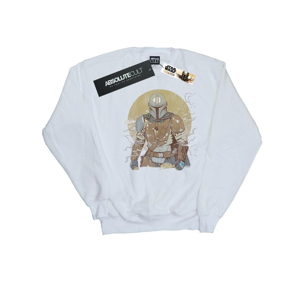 Star Wars Mens The Mandalorian Distressed Warrior Sweatshirt