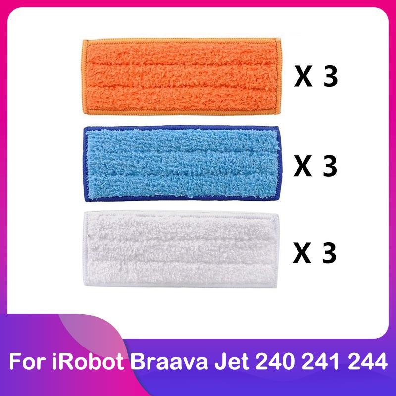 Подходит для iRobot Braava Jet 240 241 244 Заменяемая моющаяся тряпка Влажная / Сухая / Влажная накладка для мытья полов / Подметания Для запчастей пылесоса