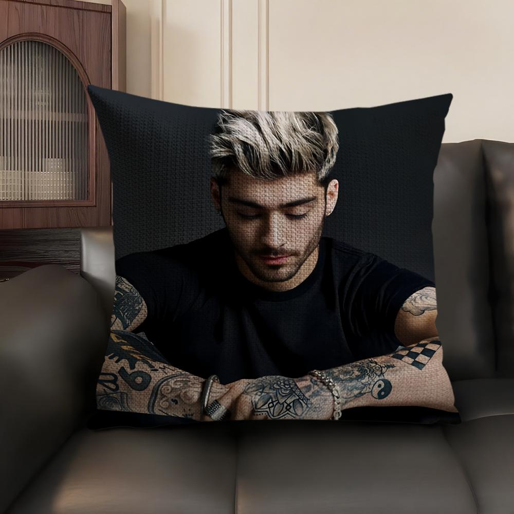 ZZayn MMalik Singer Cushion Cover Natural Linen Organic Fabric DoubleSided Printing Sofa Home Decor Gift Pillow Case