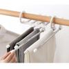 5 In 1 Magic Trouser Rack Hangers Stainless Steel Folding Pant Rack Tie Hanger Shelves Bedroom Closet Organizer Wardrobe Storage