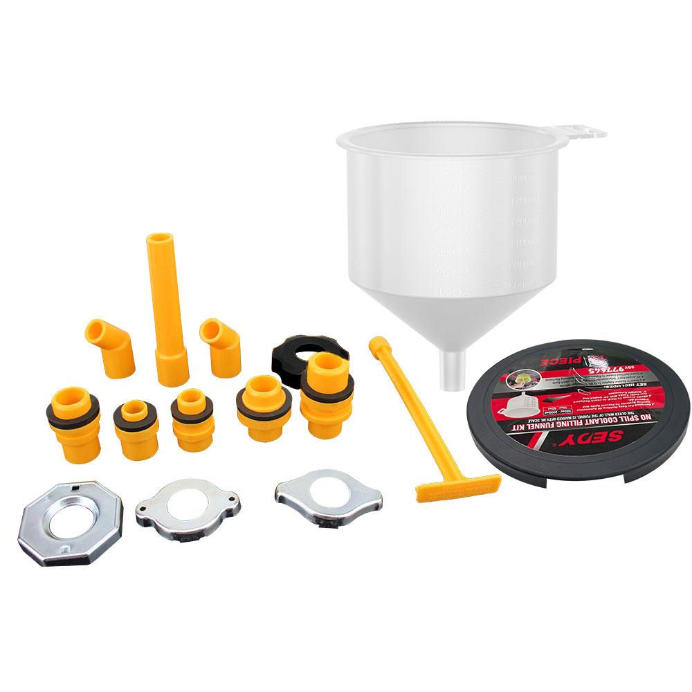 Plastic Filling Funnel Spout 15Pcs/Set Fit Universal Vehicles Spill Proof Coolant Filling Kit Car Accessories Pour Oil Tool