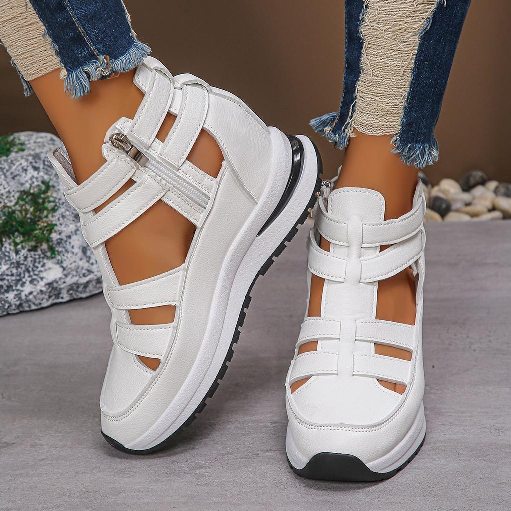 Summer New Wedge Sandals with Hollow Toe and Breathable ,Women's Wedge Heel Roman Women's Shoes Thick Platform Heel Sandals