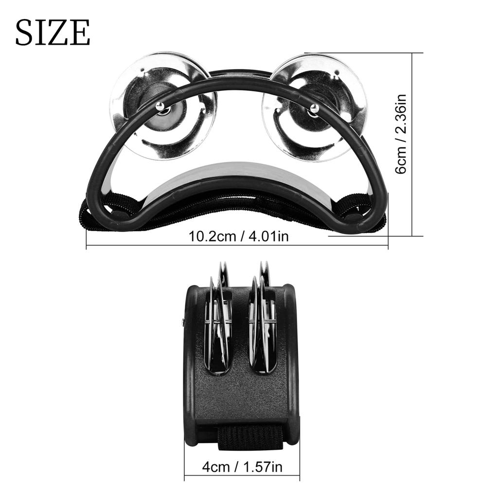 Перкуссионный ножной тамбурин с 4 парами стальных бубенцов и эластичным ремешком Перкуссионный музыкальный инструмент для