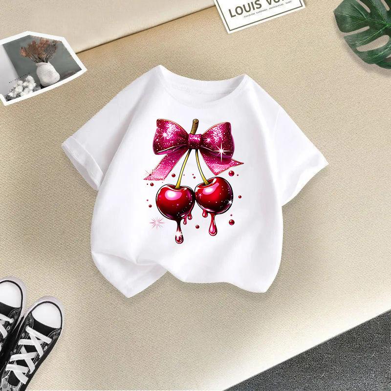 Children's Casual Short-sleeved T-shirt - Summer Girl's Cute Cherry T-shirt