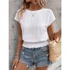 Women's Fashion Casual Summer Spring Solid Color Print Short Sleeve O-Neck Blouses & Shirts
