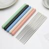 1 Set Food Chopsticks Heat Resistance Hexagonal Food Pick Stainless Steel Hotel Restaurant Chopsticks Set Home Supplies