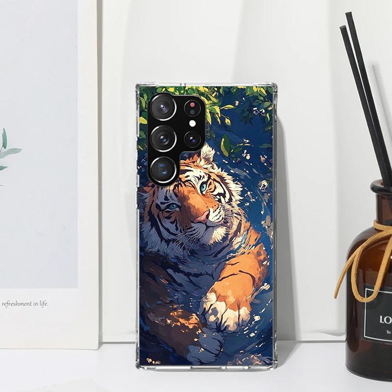Superior Tiger Pattern Art Phone Case For Samsung Galaxy S26 S25 Edge S24 FE S23 S22 Ultra S21 Plus S20 + Art Fundas Back Cover
