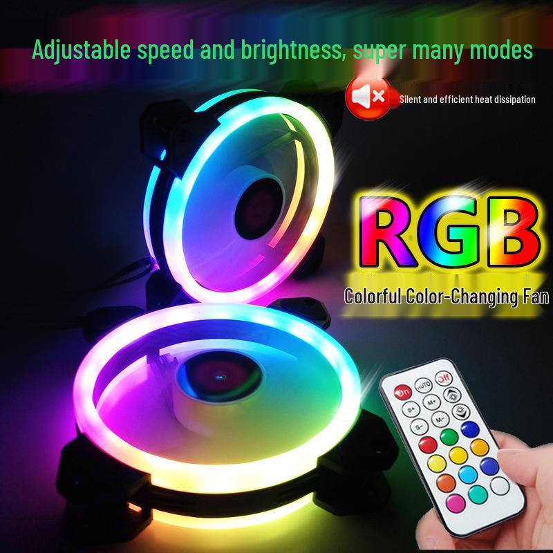 COOLMOON Radiance RGB 12см Светодиодный вентилятор охлаждения с двойным отверстием для настольных компьютеров