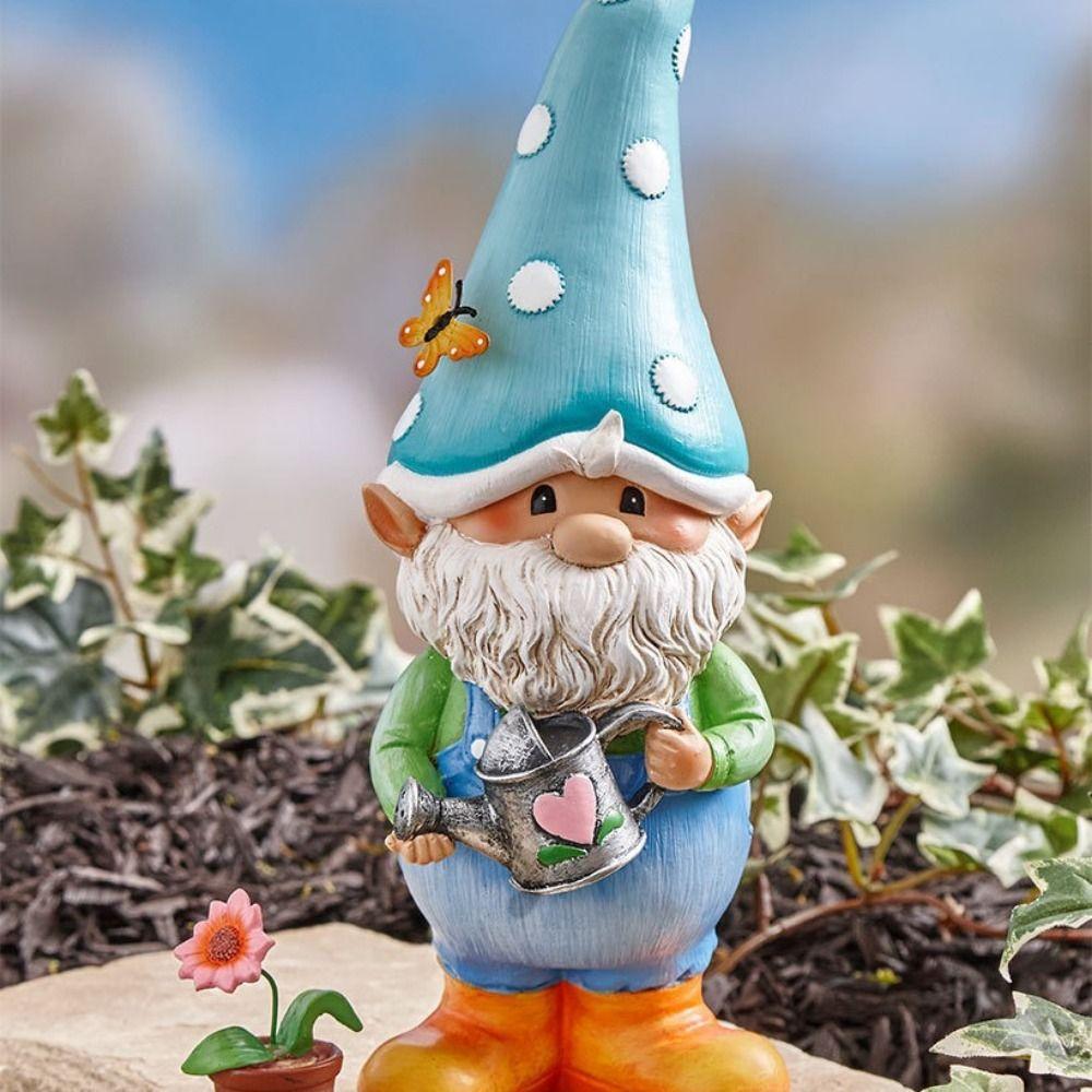 Cute Handmade Garden Gnome Figurine Cartoon 3D Dwarf Miniatures Resin Craft Elf Dwarf Ornaments Table