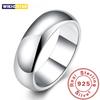 Кольцо из высококачественного стерлингового серебра 925 пробы, модное простое гладкое круглое кольцо, ювелирное украшение для вечеринки для женщин, размеры 5 6 7 8 9 10 11