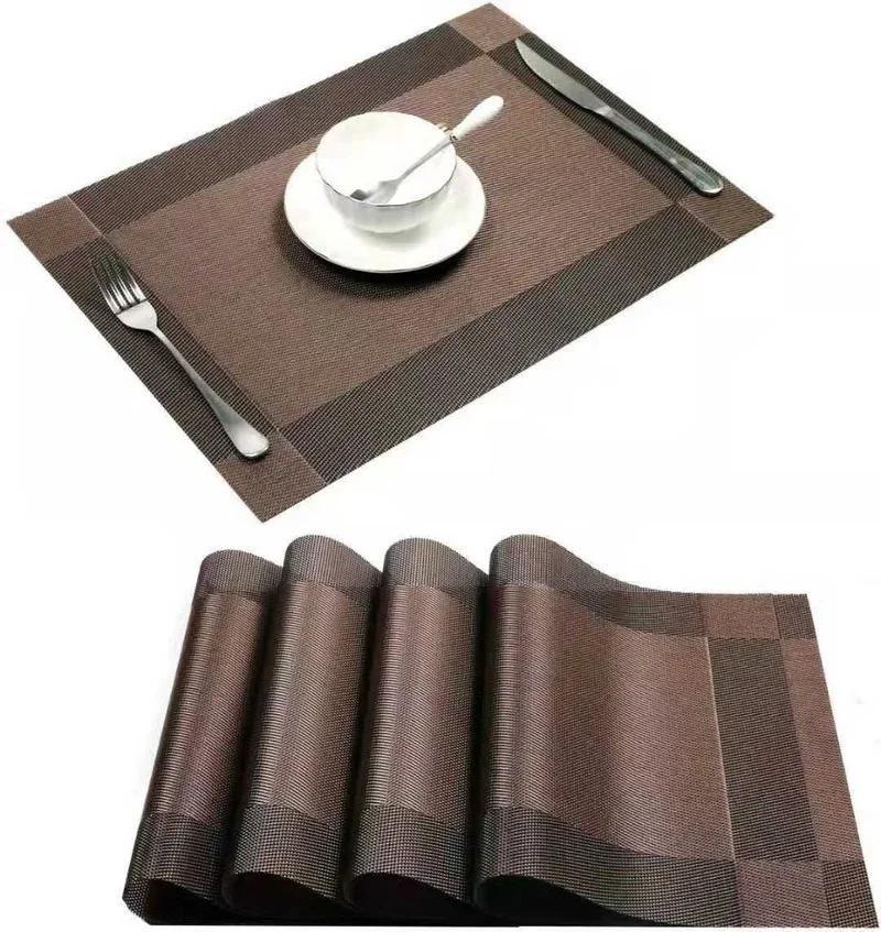 Dining Table Mat, Non - Slip Placemat Set, Kitchen Accessories, Cup Coaster, Wine Pad, Set of 2 / 1pc PVC Washable Placemats
