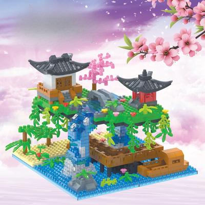 Совместимо с Peach Blossom Pool Micro Drill Building Blocks для взрослых, серия для девочек, модель-головоломка, сборка игрушек