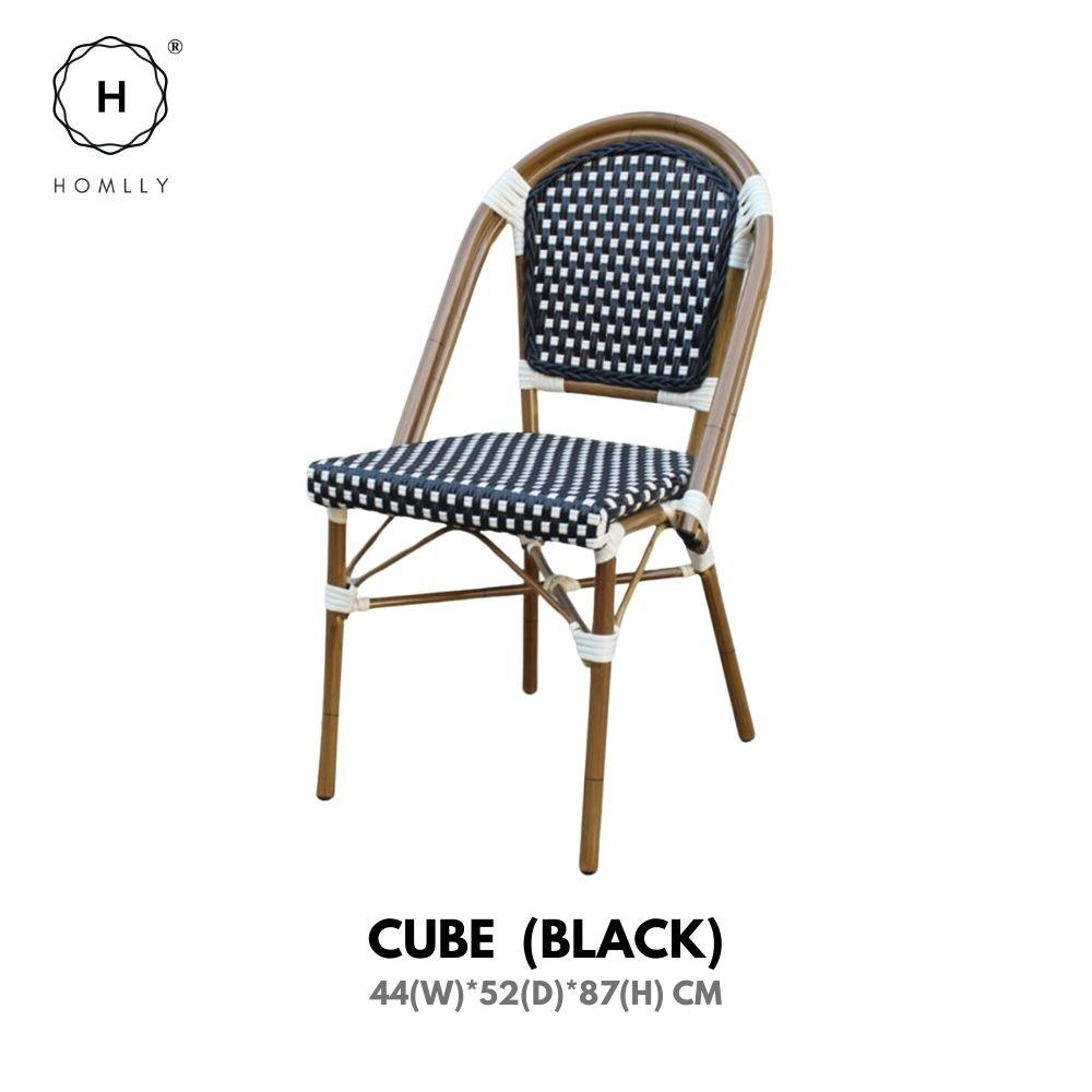 HOMLLY Франсуа Французский Ротанг Уличный Бистро Обеденный Патио Балкон Стул (X2ШТ)