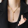 Titanium Steel Non-fading Design Sense Snake Zircon Necklace Female Collarbone Chain Snake Bone Neck Chain Retro Premium