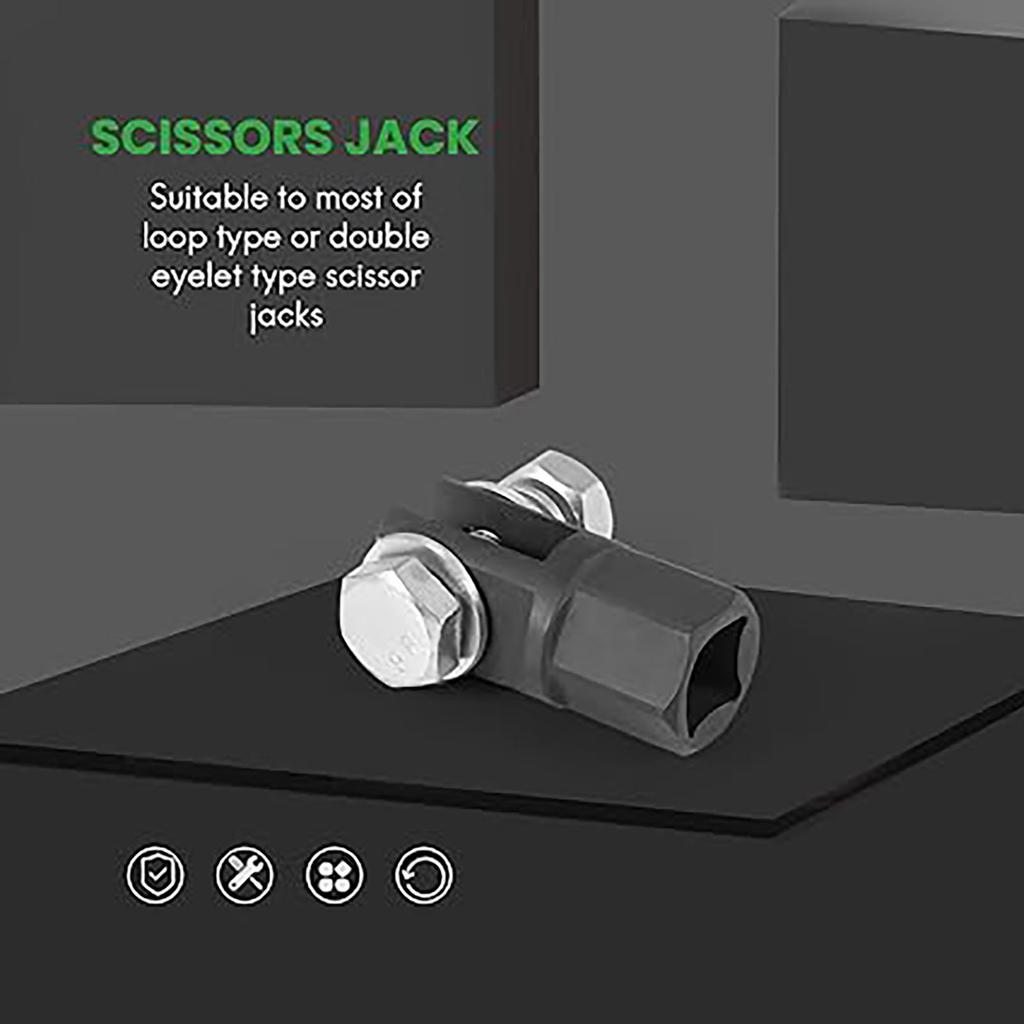 Адаптер для домкрата-ножницы Адаптер для домкрата-ножницы из хромованадиевой стали для вашего домкрата-ножницы Подъем проще