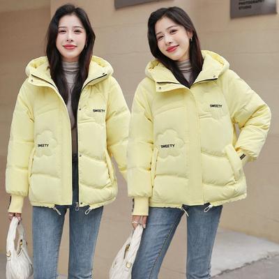 Свободная ткань «акулья кожа» вышитая пуховая куртка женская короткая большого размера стеганая куртка стеганая куртка тренд