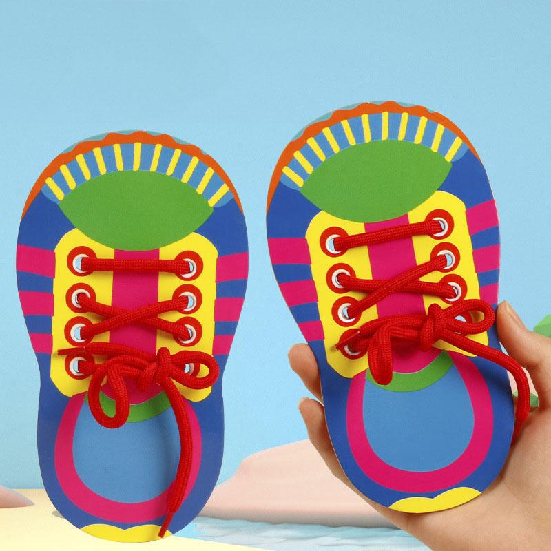 1PCS Children's Fun Montessori Material DIY Shoelace Game Learn Basic Life Skills Teaching Aid Educational Toys For Children