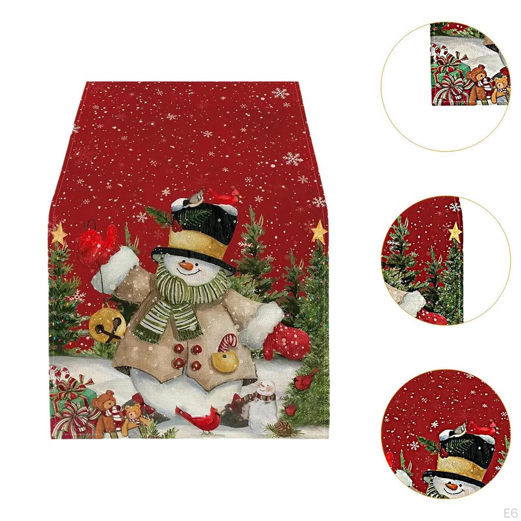 Рождественская дорожка для стола, подставка для столовых приборов, украшение для вечеринки, прямоугольная скатерть, чехол для ужина, кофе