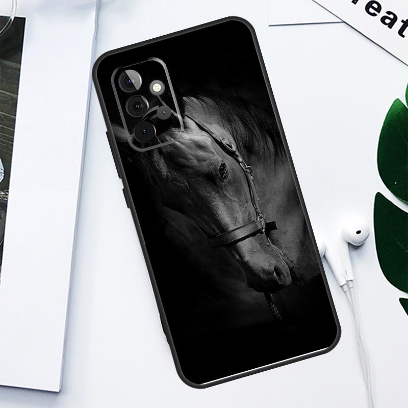Черно-белая лошадь Для Samsung Galaxy A52 A22 A32 A54 A34 A14 A55 A35 A15 A53 A33 A13 A05 A06 A16 Чехол для телефона