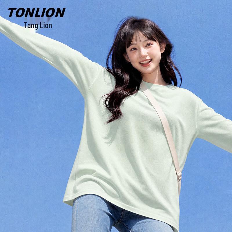 Женская хлопковая футболка с длинным рукавом TonLion