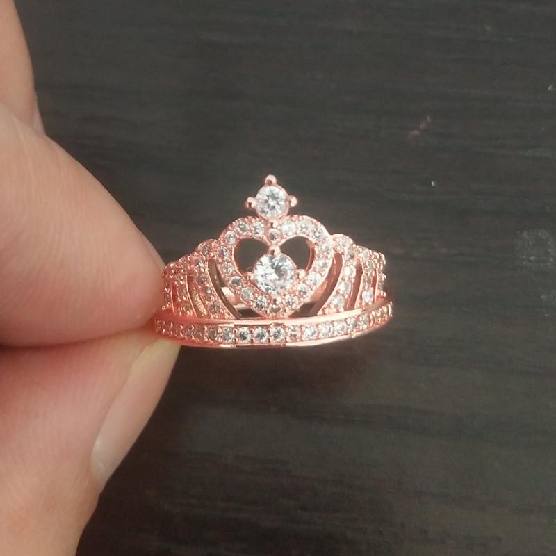 Роскошное кольцо-корона с цирконом для женщин: Элегантные свадебные украшения с микропаве