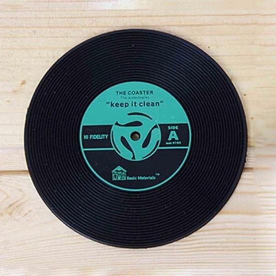 Противоскользящая подставка для напитков из ПВХ в стиле ретро, ​​CD-дизайн, коврик для кофе, подставка для столовых приборов