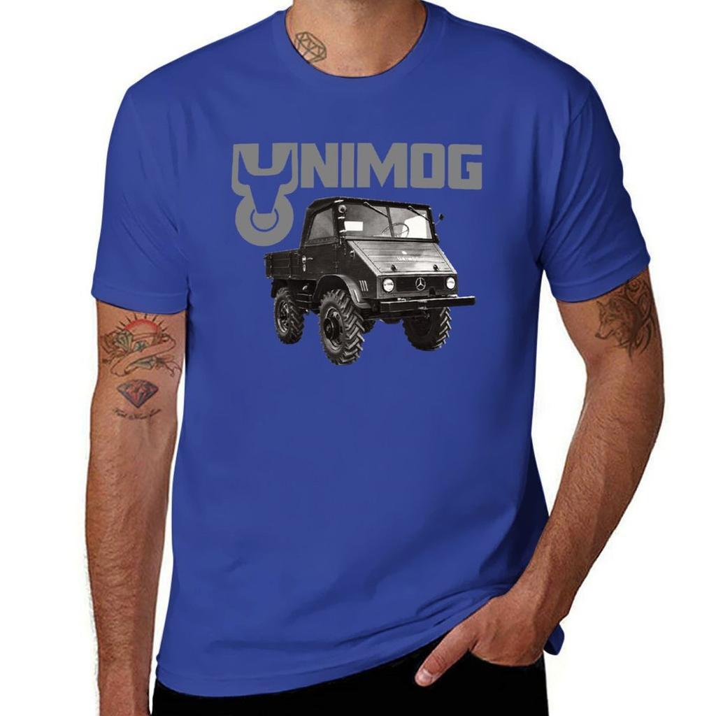UNIMOG олдскул (на черном) Футболка винтажная одежда тяжеловесы Блузка Мужские футболки