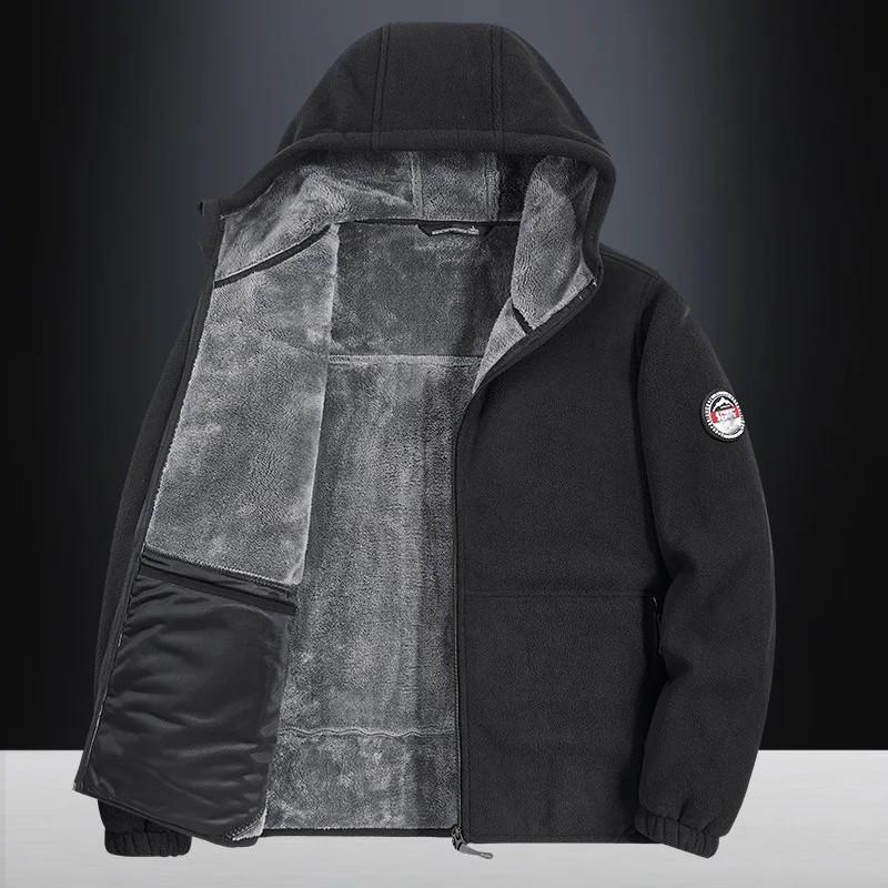 Autumn/winter Men's Fleece-lined Jacket Inner Lining Fleece-lined Double Warm Loose Fit Men's Jacket23