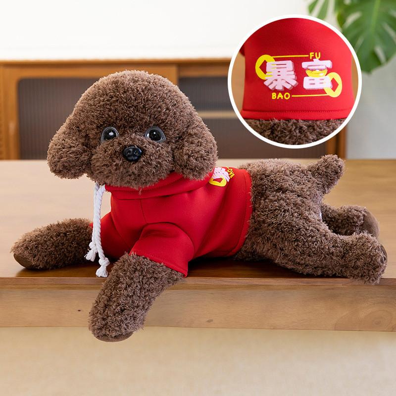 Teddy Hoodie Dog Plush Toy Cute Cartoon Collar Animal Doll Girl Birthday Gift