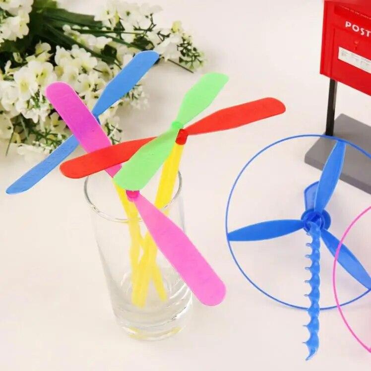 10/20pcs Novelty Plastic Bamboo Dragonfly Propeller Outdoor Classic Toy Kid Gift Rotating Flying Arrow Multicolor Random Color