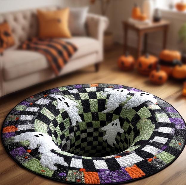 Halloween 3D Visual Ghost Decorative Rug - Festival Carpet for Bedroom Bedside Sofa Coffee Table Haunted House Decor